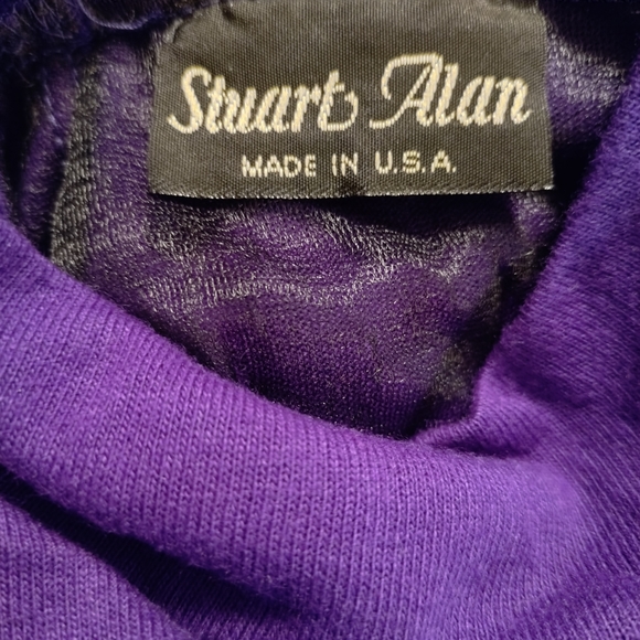 Stuart Alan Vintage Purple Black Dress 8 - Picture 2 of 6